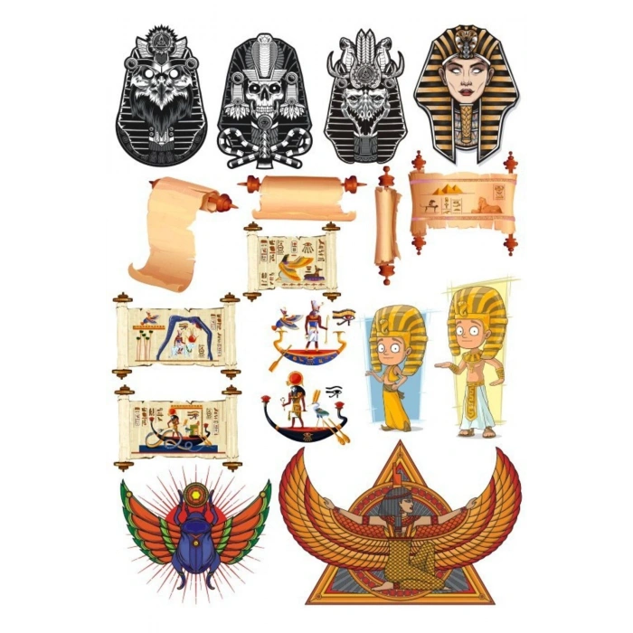 Mısır Temalı Sticker Set-2 13 Parça Telefon, Tablet, Defter, Laptop Sticker