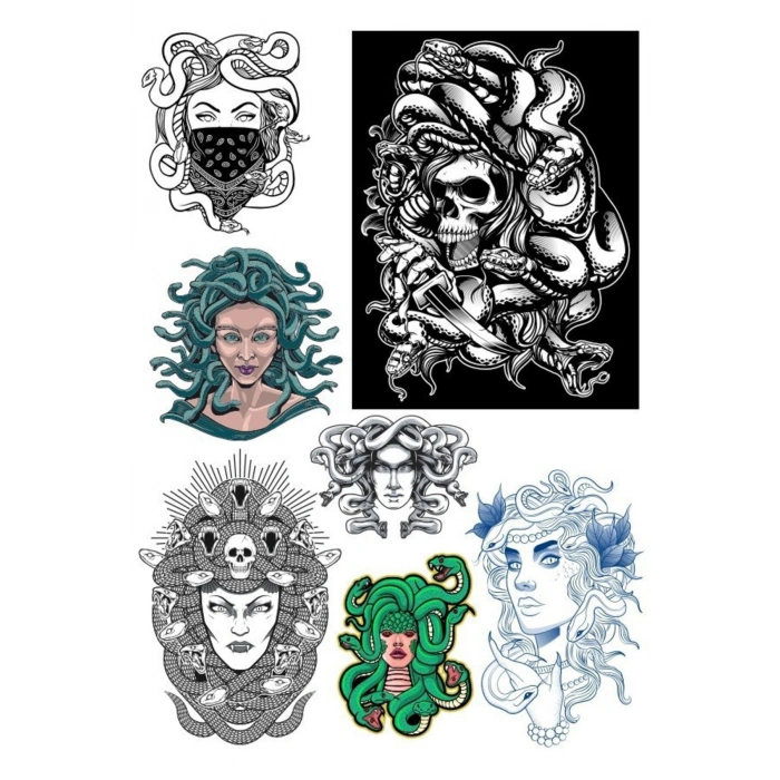 Medusa Sticker Set-1 7 Parça Telefon, Tablet, Defter, Laptop Sticker