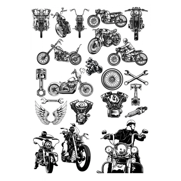 Motor Sticker Set-1 20 Parça Telefon, Tablet, Defter, Laptop Sticker