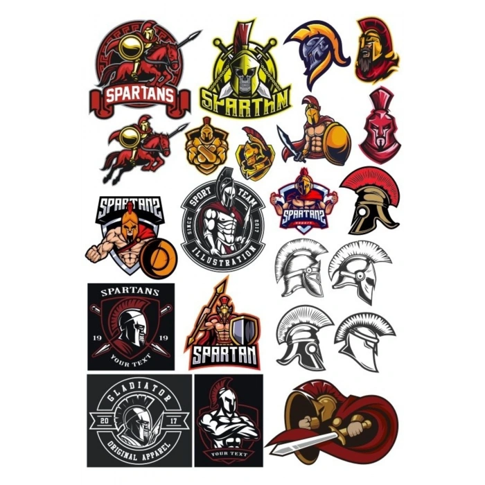 Spartalı Savaşçı Sticker Set 2 20 Parça Telefon, Tablet, Defter, Laptop Sticker