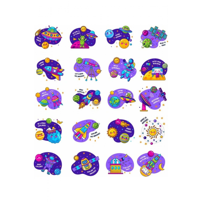 Bilim Sticker Set 2 20 Parça Telefon, Tablet, Defter, Laptop Sticker