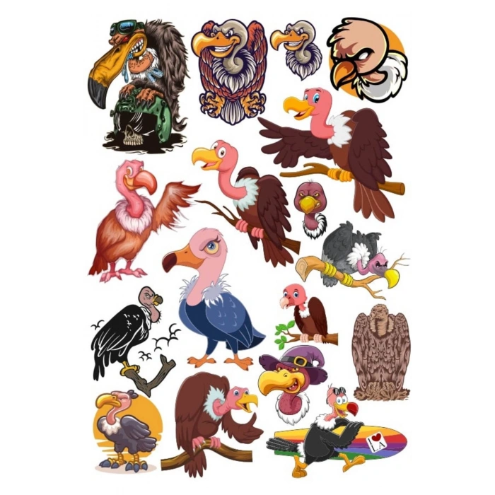 Akbaba Sticker Set 4 15 Parça Telefon, Tablet, Defter, Laptop Sticker