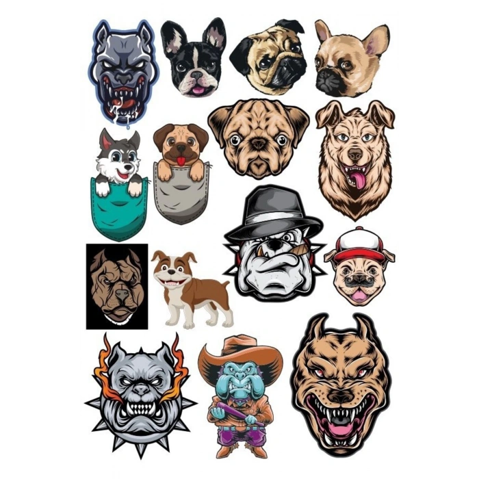 Köpek Sticker -8 13 Parça Telefon, Tablet, Defter, Laptop Sticker