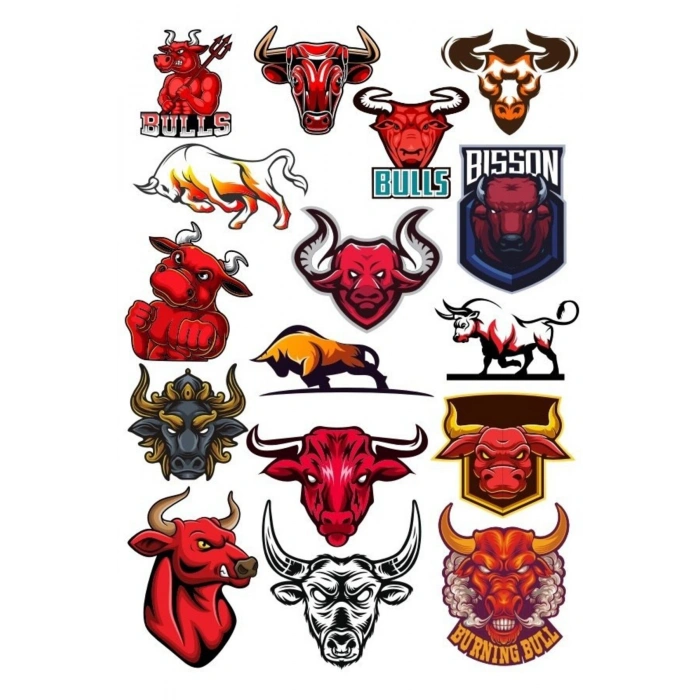 Boğa Sticker Set-6 13 Parça Telefon, Tablet, Defter, Laptop Sticker