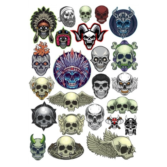 Kurukafalar Sticker Set 25 Parça Telefon, Tablet, Defter, Laptop Sticker