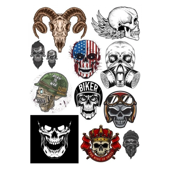 Kuru Kafalar Sticker Set-1 14 Parça Telefon, Tablet, Defter, Laptop Sticker