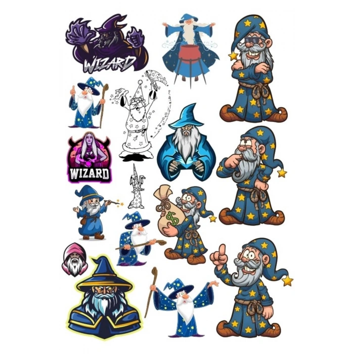 Büyücü Sticker Set 8 20 Parça Telefon, Tablet, Defter, Laptop Sticker