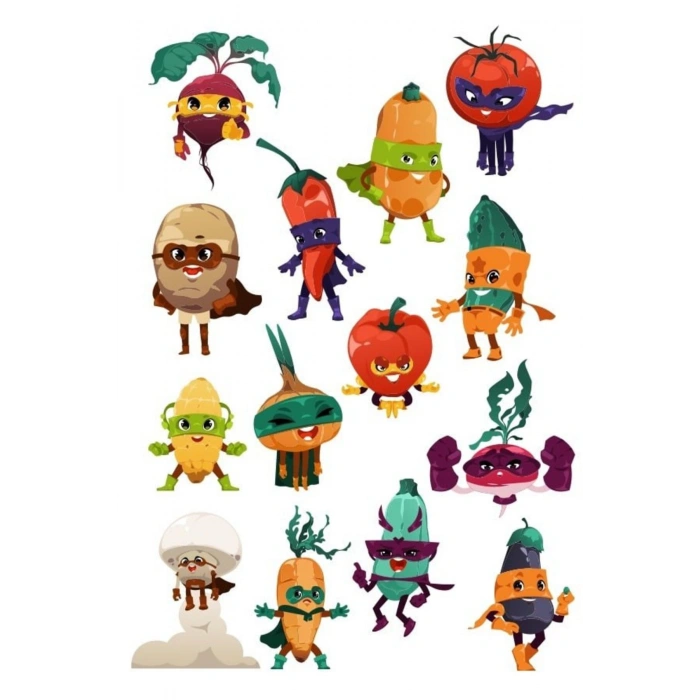 Kahraman Bitkiler Sticker Set1 15 Parça Telefon, Tablet, Defter, Laptop Sticker