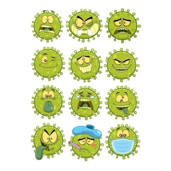 Mikrop Sticker Set 2 12 Parça Telefon, Tablet, Defter, Laptop Sticker