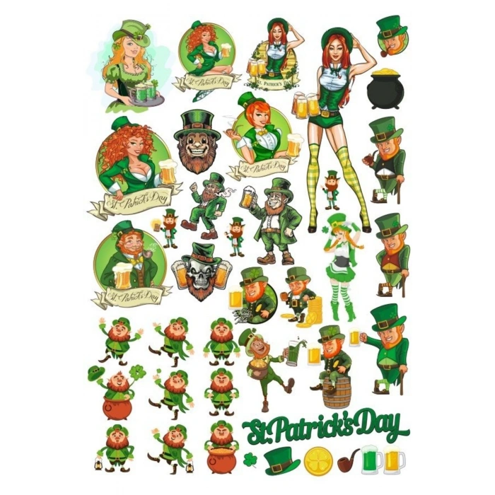 İrlandalı Sticker Set-2 25 Parça Telefon, Tablet, Defter, Laptop Sticker