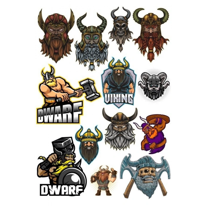 Savaşçı Warior Sticker Set-2 13 Parça Telefon, Tablet, Defter, Laptop Sticker