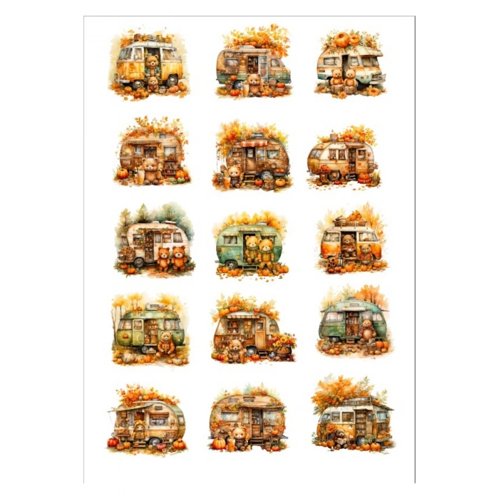 Sonbahar ve Karavan Sticker Set