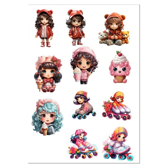 Küçük Kız Sticker Set