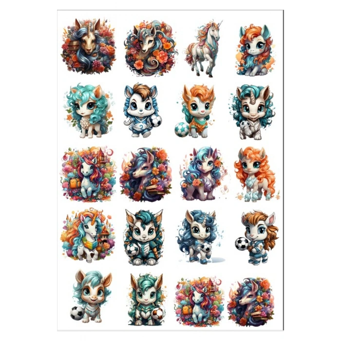 Sevimli At Sticker Set