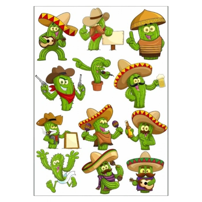 Kaktüs Adam Sticker Set 1