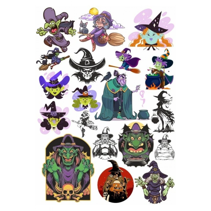 Cadı ve Büyücü Sticker Set 1