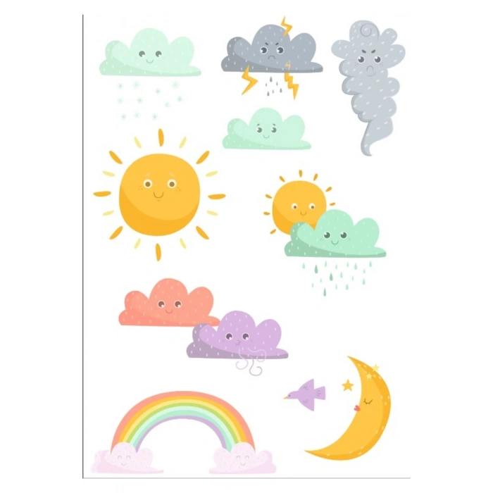 Sevimli Hava Olayları Sticker Set
