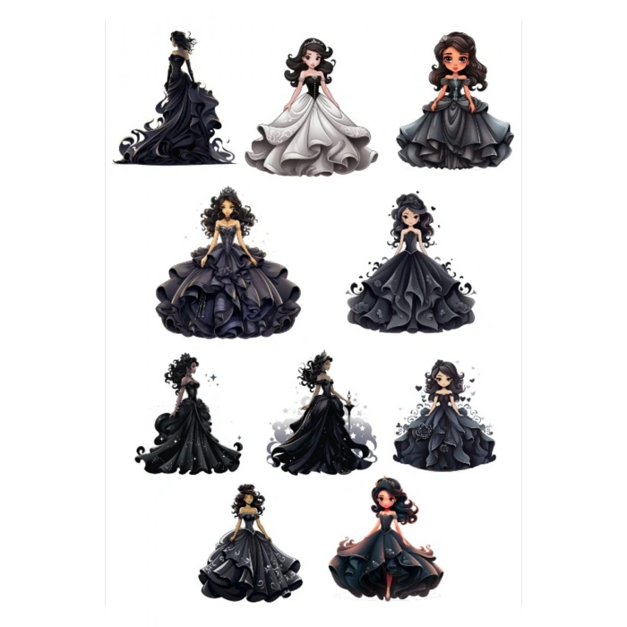 Siyah Elbise Sticker Set