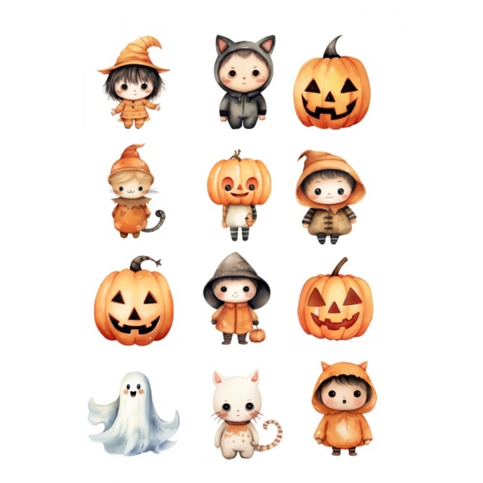Sevimli Hallowen Sticker Set