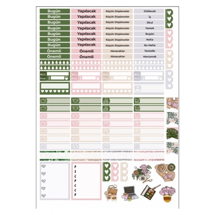 Planlayıcı Sticker Set 2