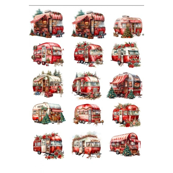 Kırmızı Karavan Sticker Set