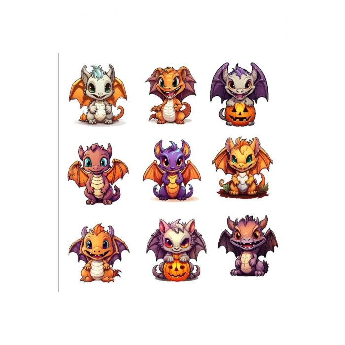 Sevimli Ejderhalar Sticker Set