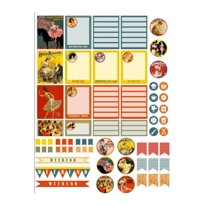 Vintage Planlayıcı Sticker Set 2