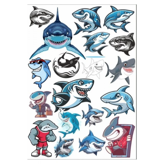 Köpek Balıkları Sticker Set 1
