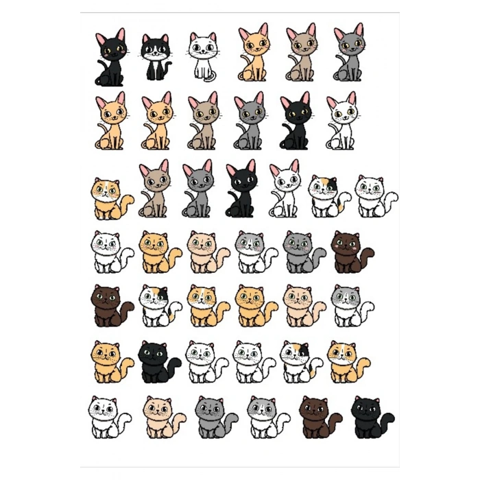 Minimal Kediler Sticker Set