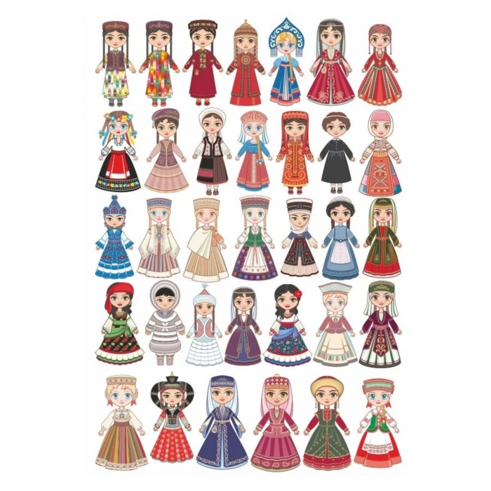 Yöresel Kıyafetler Sticker Set 1