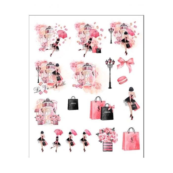 Pembe Temalı Sticker Set