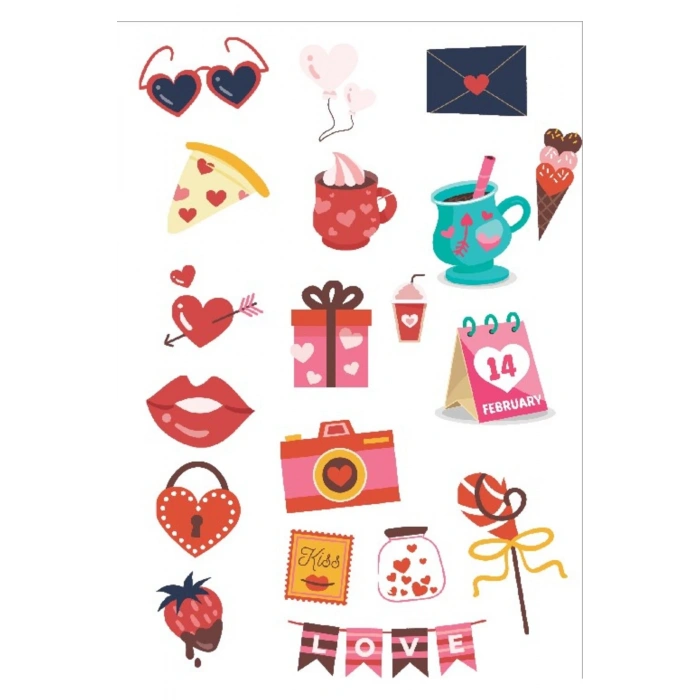 14 Şubat Sevgililer Günü Sticker Set