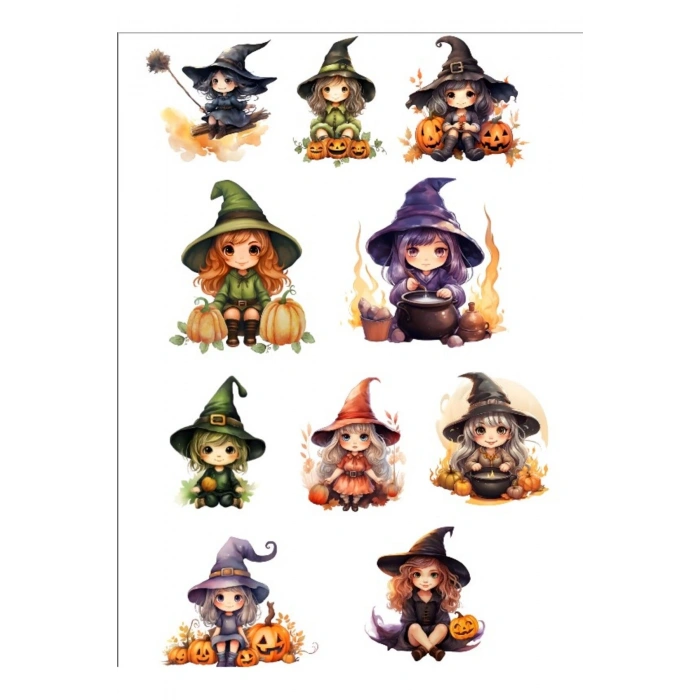 Cadı Kız Sticker Set