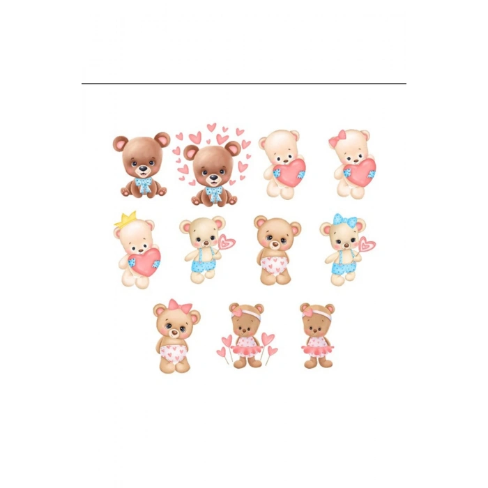 Tatlı Sevimli Ayıcıklar Sticker Set