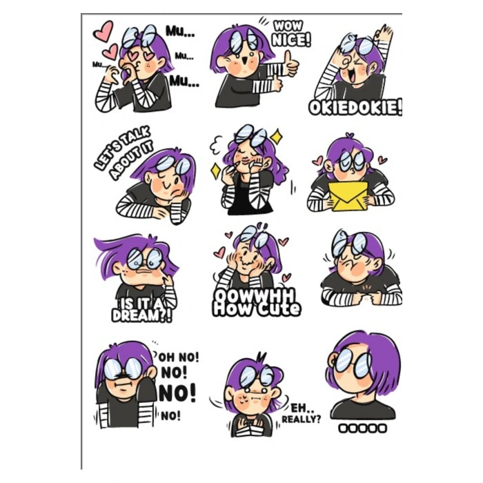 Heyecanlı Kız Sticker Set