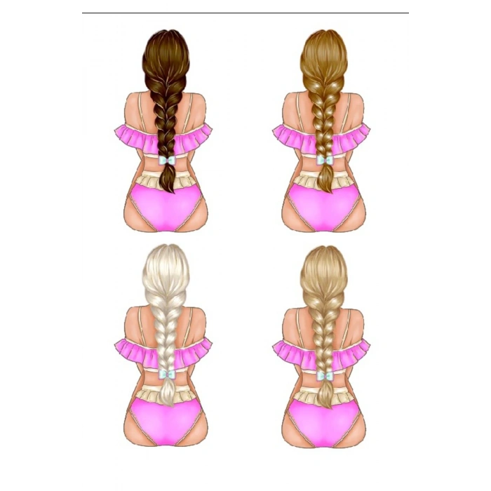 Kız Saçı Sticker Set 1