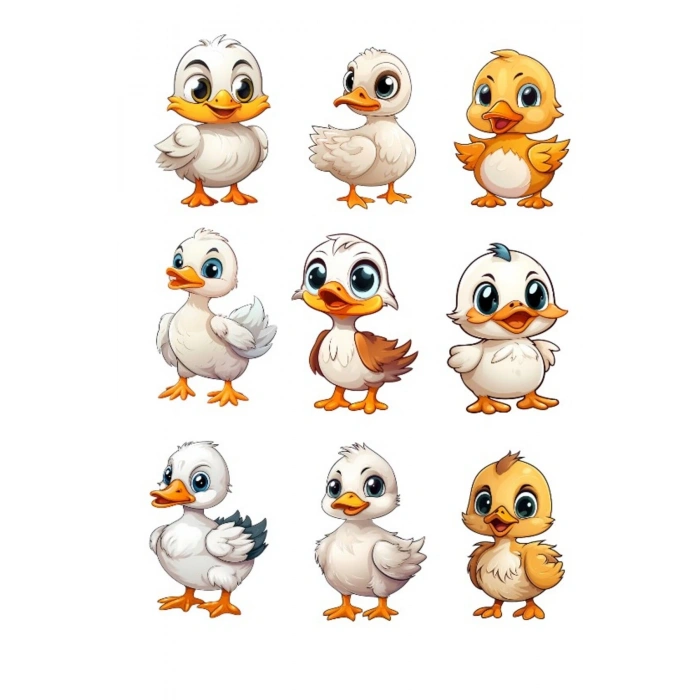 Sevimli Ördek Sticker Set