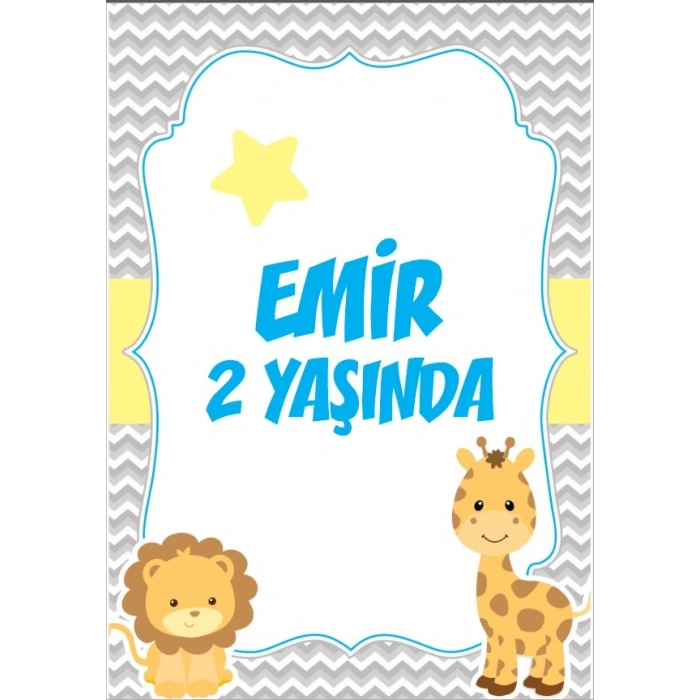 Sevimli Hayvanlar Doğum Günü Afişi - 50x70 Cm