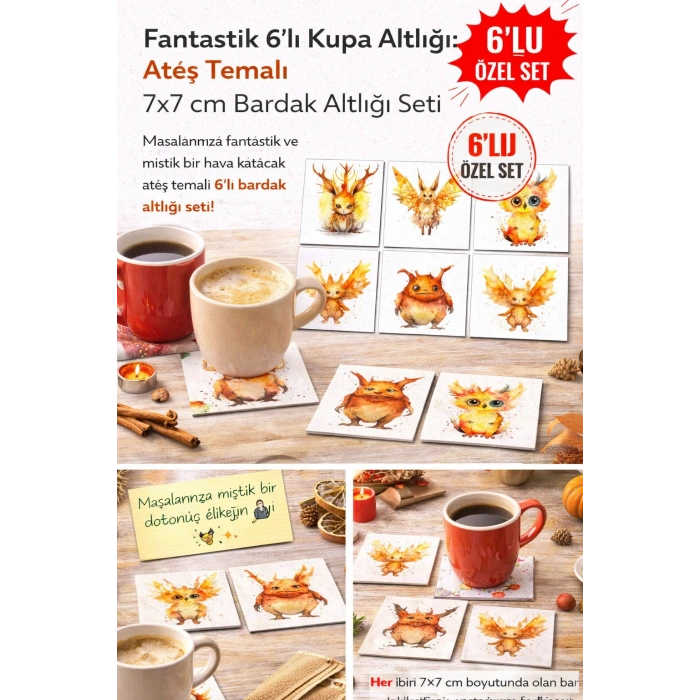 Fantastik 7x7 – 6’lı Set Dekoratif Kare Tasarım