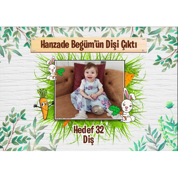 Resimli Havuç Temalı Diş Buğdayı 70X100 Cm