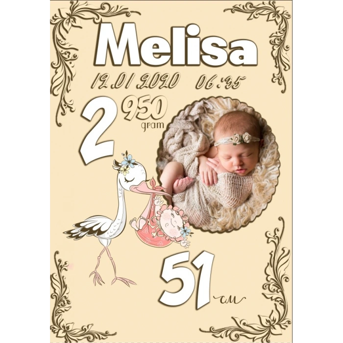 Sevimli Leylek Temalı Yaş Panosu