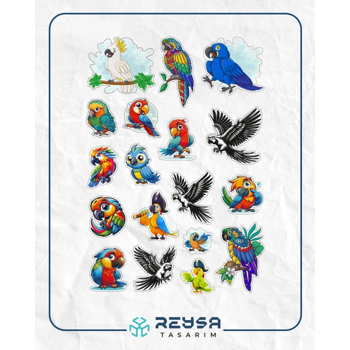 Papağan Sticker Set