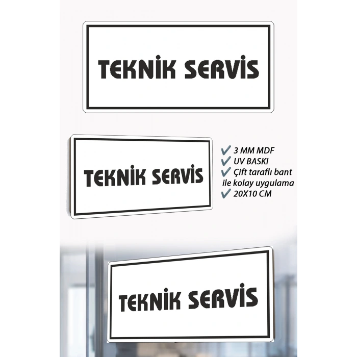 Teknik Servis Yazılı Beyaz MDF Kapı Levhası