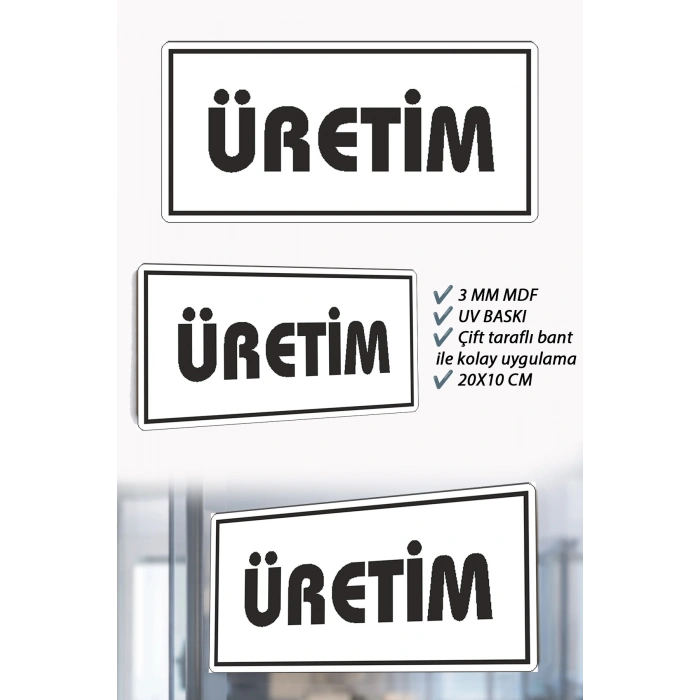 Üretim Yazılı Beyaz MDF Kapı Levhası