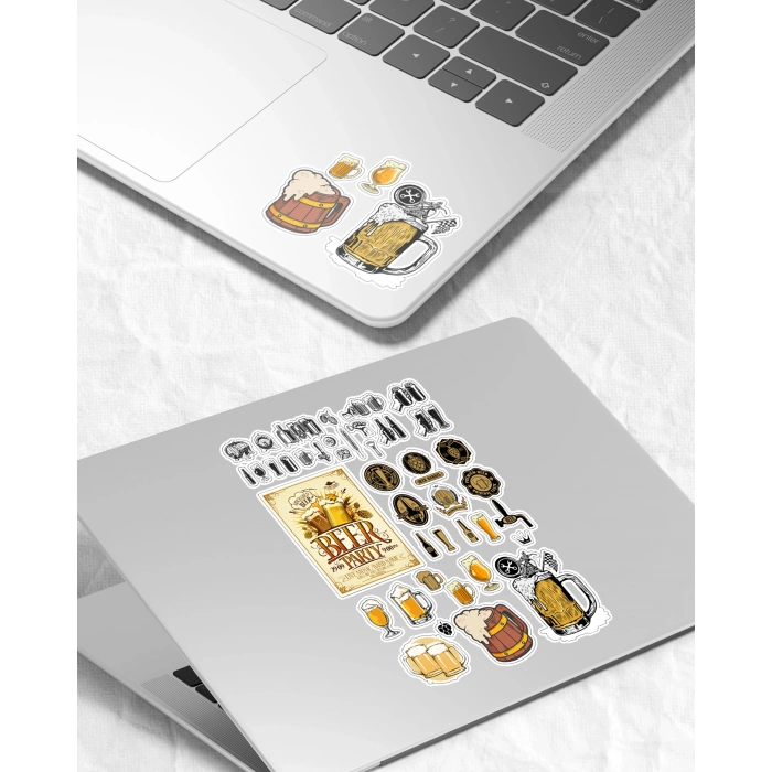 Beer Sticker Set 27 Parça Telefon, Tablet, Defter, Laptop Sticker