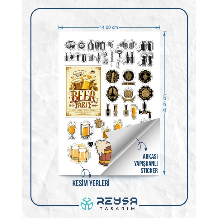 Beer Sticker Set 27 Parça Telefon, Tablet, Defter, Laptop Sticker