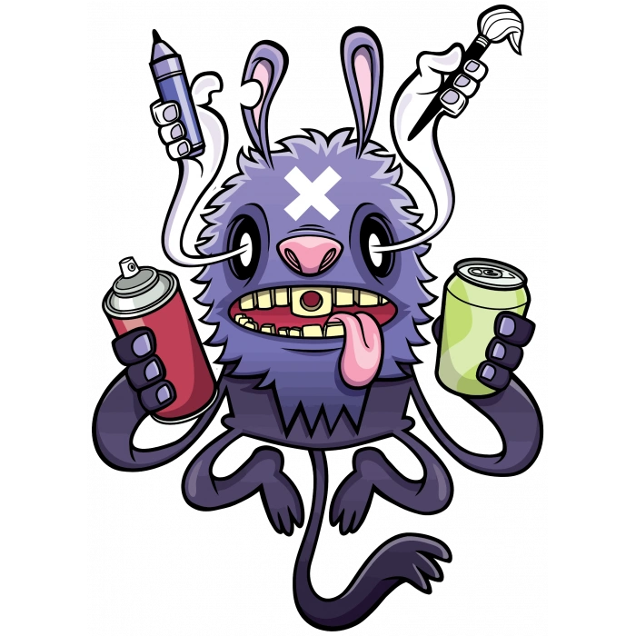 Ahtapot Sticker 10x10 cmRenkli Sticker