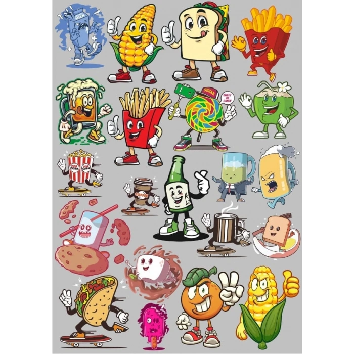 Aburcuburlar Sticker Set 2 20 Parça Telefon, Tablet, Defter, Laptop Sticker