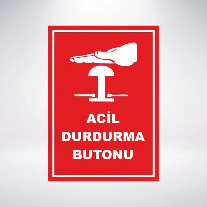 aci durdurma butonu Sticker 20X28 Cm