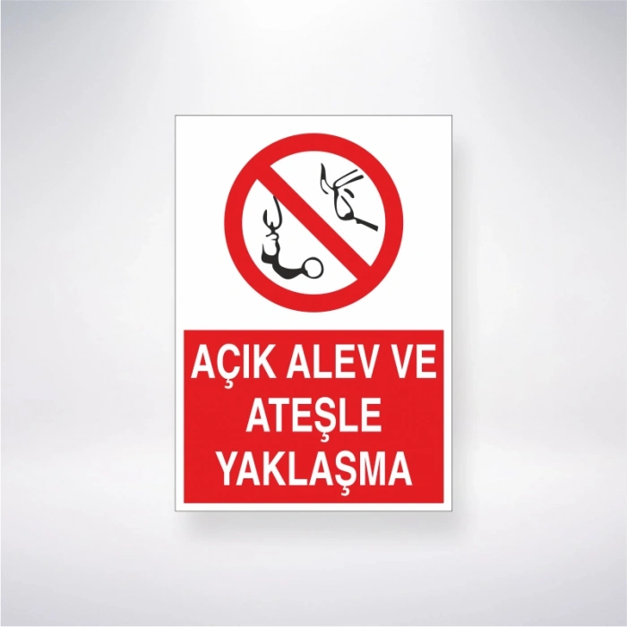 Açık Alev ve Ateşle Yaklaşma Sticker 20X28 Cm